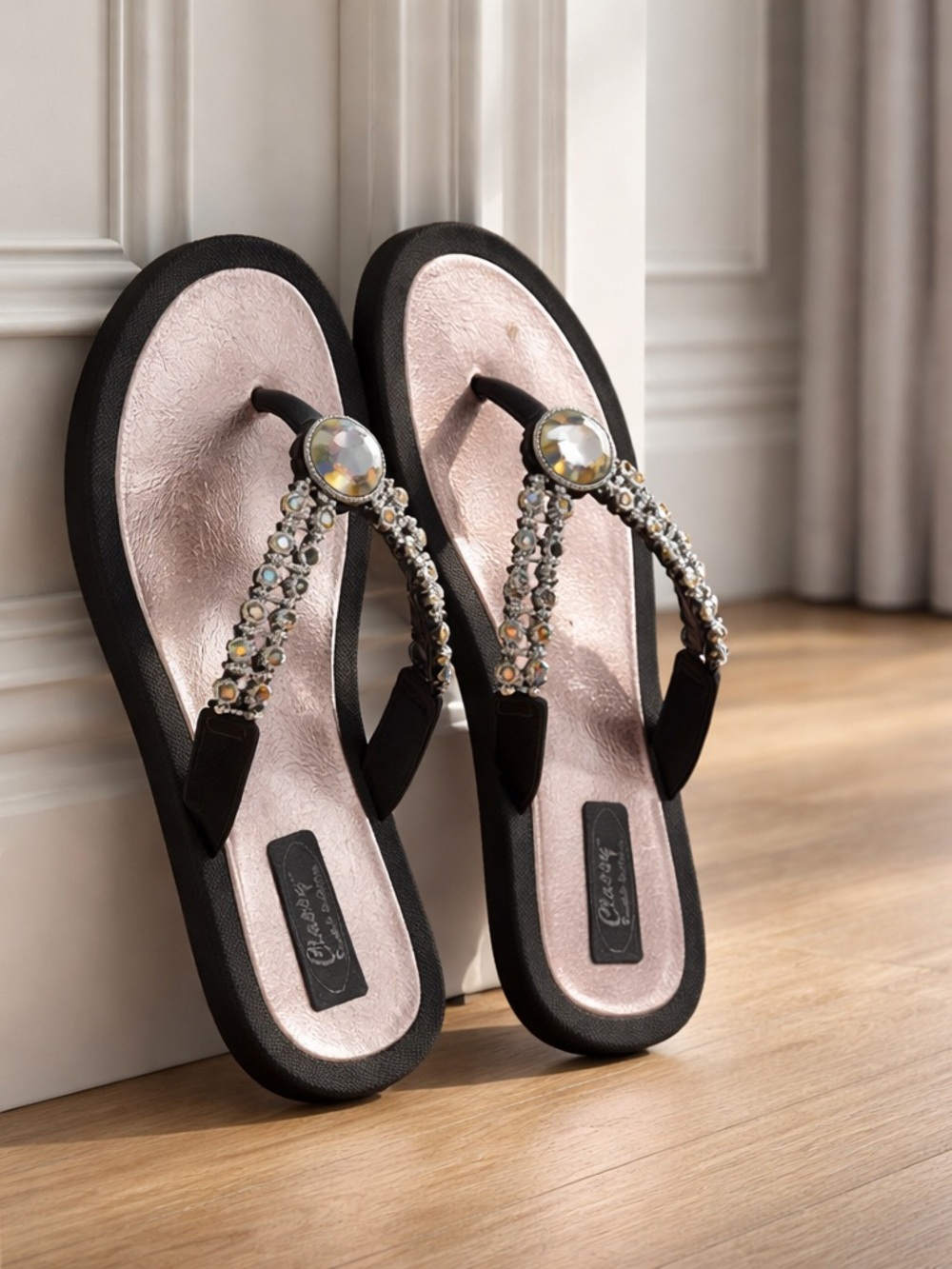 Classy Women's Sandals by Shaw with Rhinestones- Size 11